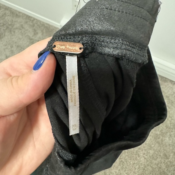 Free people women’s sueded legging pants in black size XS soft stretch moto boho - Picture 4 of 4